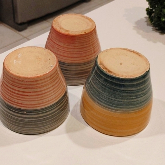 Ceramic Succulent Planters Set of 3 Garden Plants Gray and Peach 4" X 3.5" EUC - Picture 10 of 12